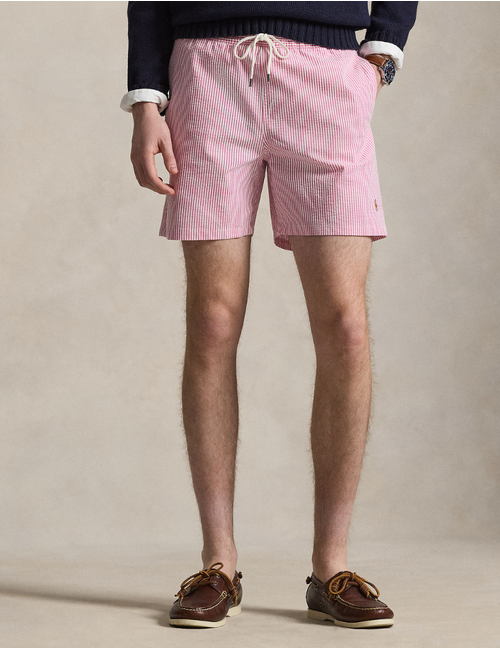 5.75 inch traveler classic swim trunk in resort rose stripe