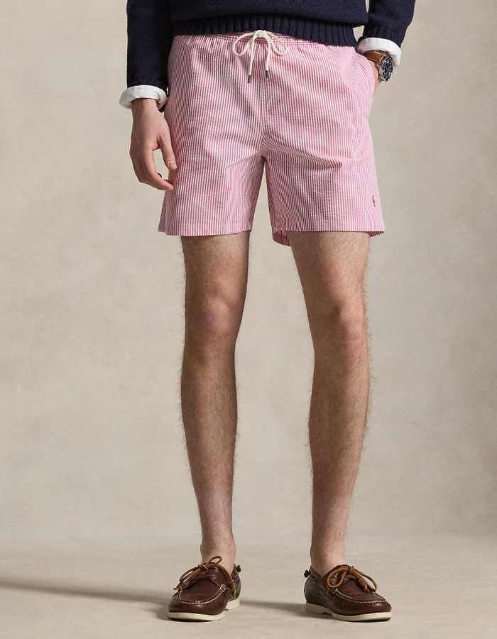 5.75 inch traveler classic swim trunk in resort rose stripe