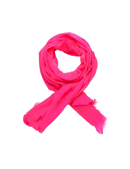 Fuchsia Wollen Sjaal met Franjes