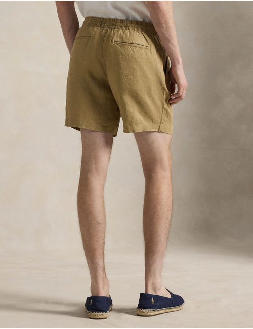 6 inch polo prepster linen short in cafe tan