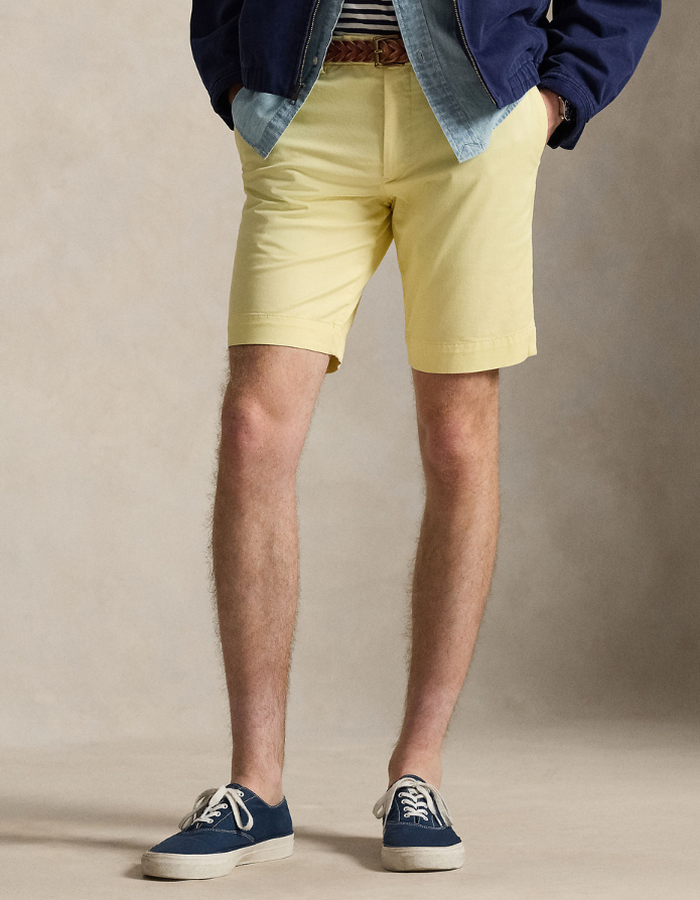 9.5 inch greenwich slim fit chino short in t-bird yellow