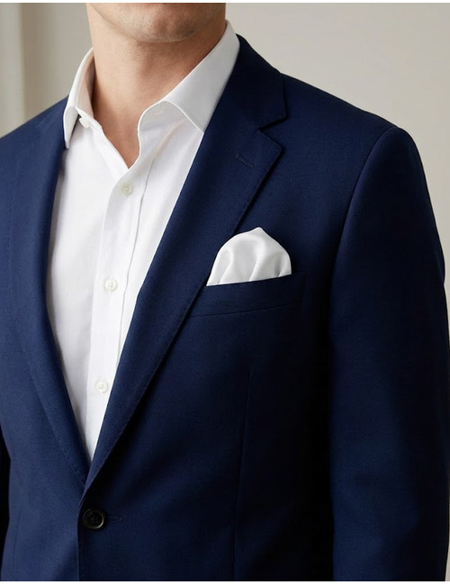 Luxe zijden pochet in wit