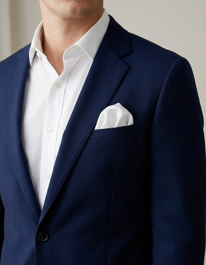 Luxe zijden pochet in wit