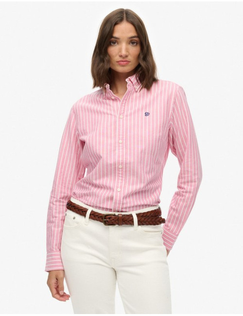 Slim Oxford Button Down Overhemd met Lange Mouwen