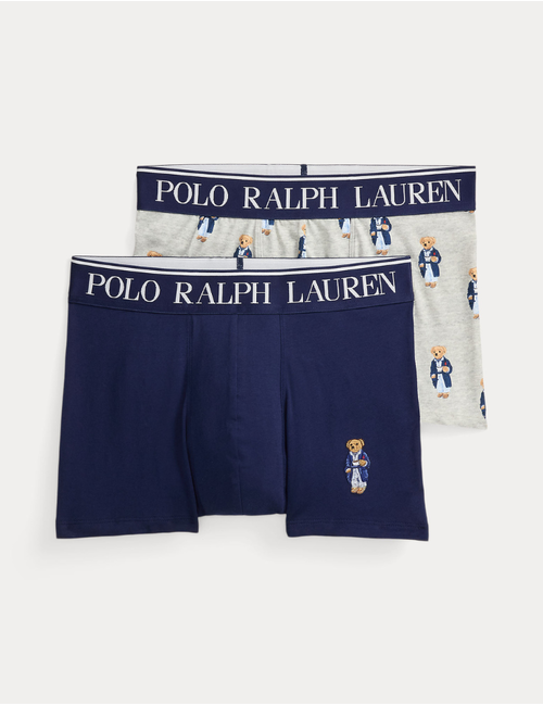 stretch cotton trunk 2 pack in gb navy taylor heather