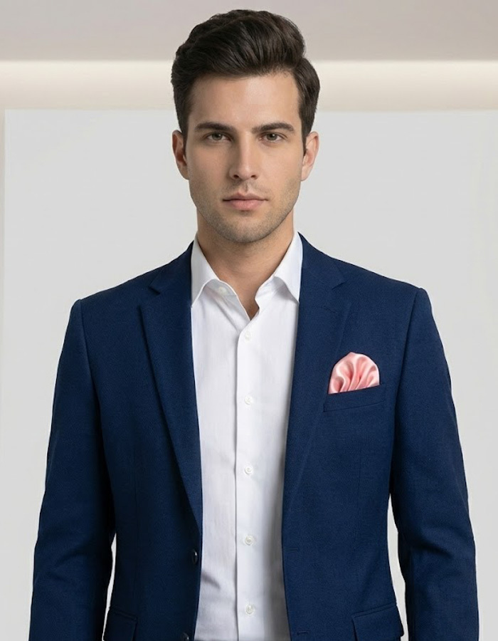 Luxe zijden pochet in roze