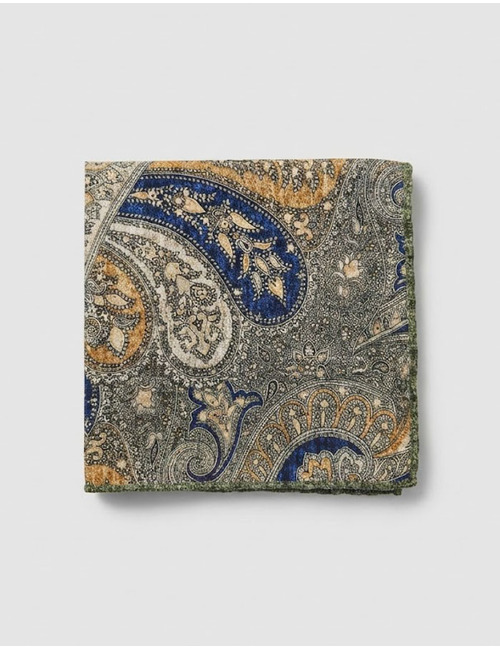 Luxe 100 procent zijden pochet met rijk paisleydessin