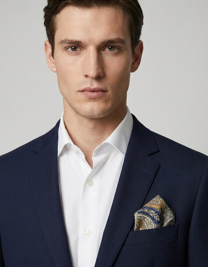 Luxe 100 procent zijden pochet met rijk paisleydessin