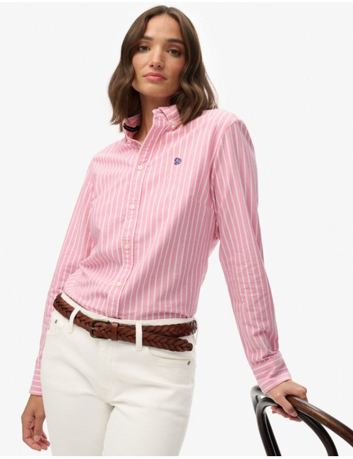 Slim Oxford Button Down Overhemd met Lange Mouwen
