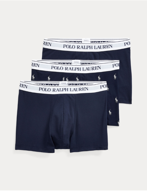 classic stretch cotton trunk 3 pack in navy