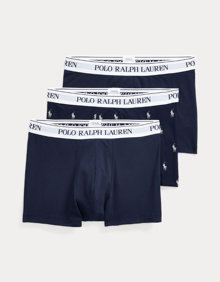 classic stretch cotton trunk 3 pack in navy