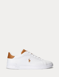 heritage court ii leather sneaker in white tan