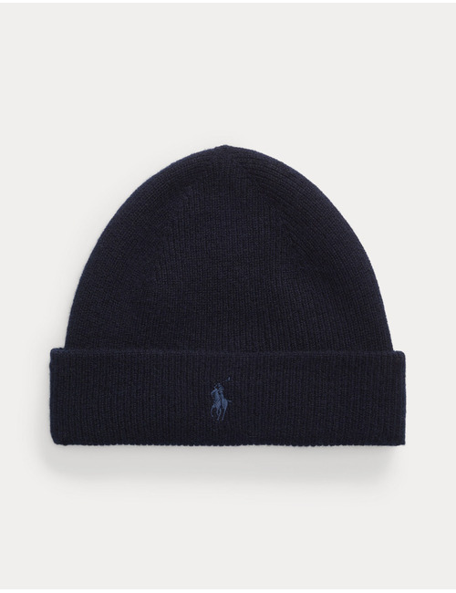 Luxe wasbare kasjmier beanie in hunter navy
