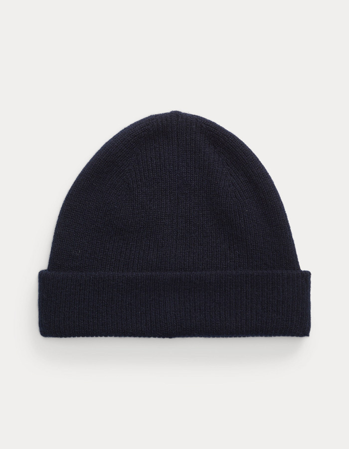 Luxe wasbare kasjmier beanie in hunter navy