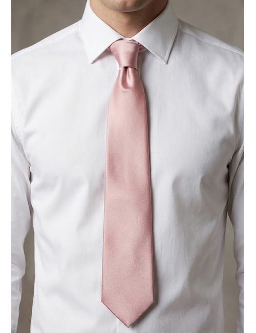 Luxe effen zijden das in zachtroze