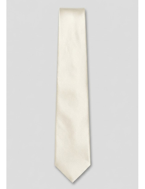 Luxe effen zijden das in ivoorwit