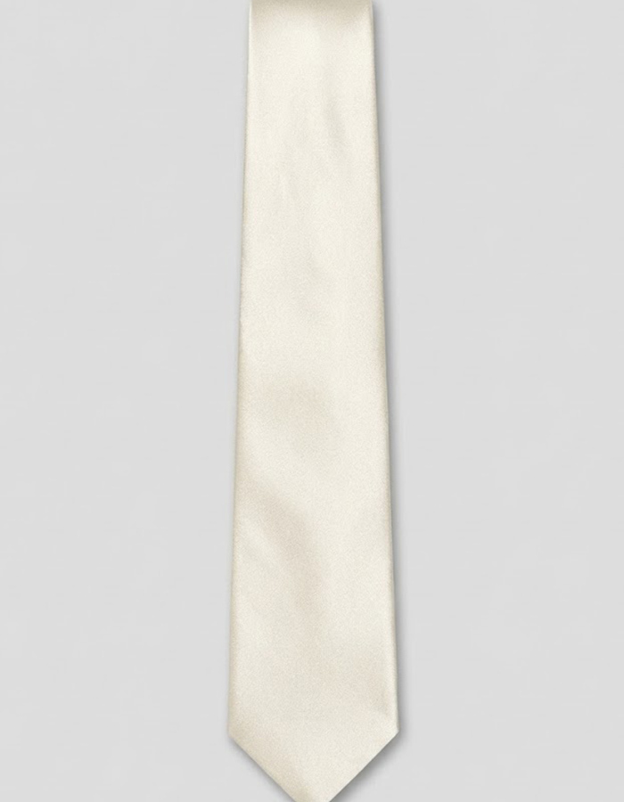 Luxe effen zijden das in ivoorwit