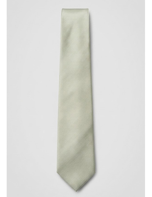 Luxe effen zijden das met fijne keperstructuur in lichtgroen