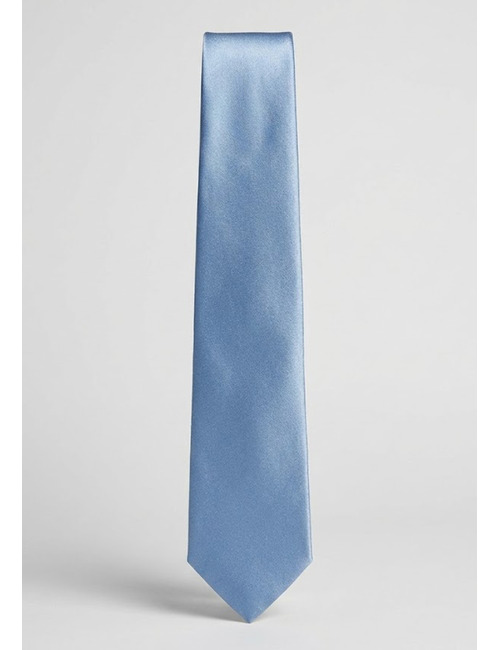 Luxe effen zijden das in lichtblauw