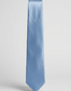 Luxe effen zijden das in lichtblauw