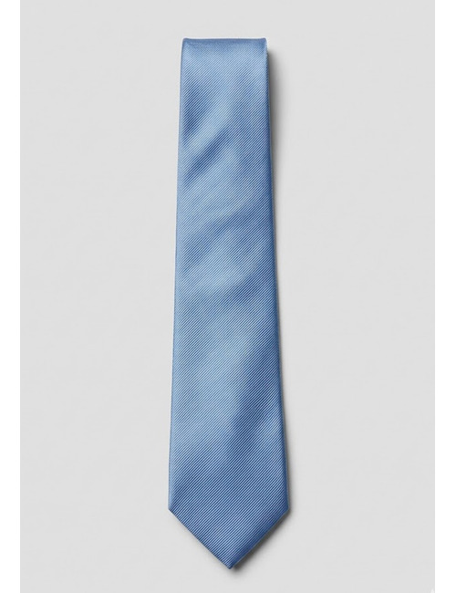 Luxe zijden das met fijne structuur in lichtblauw