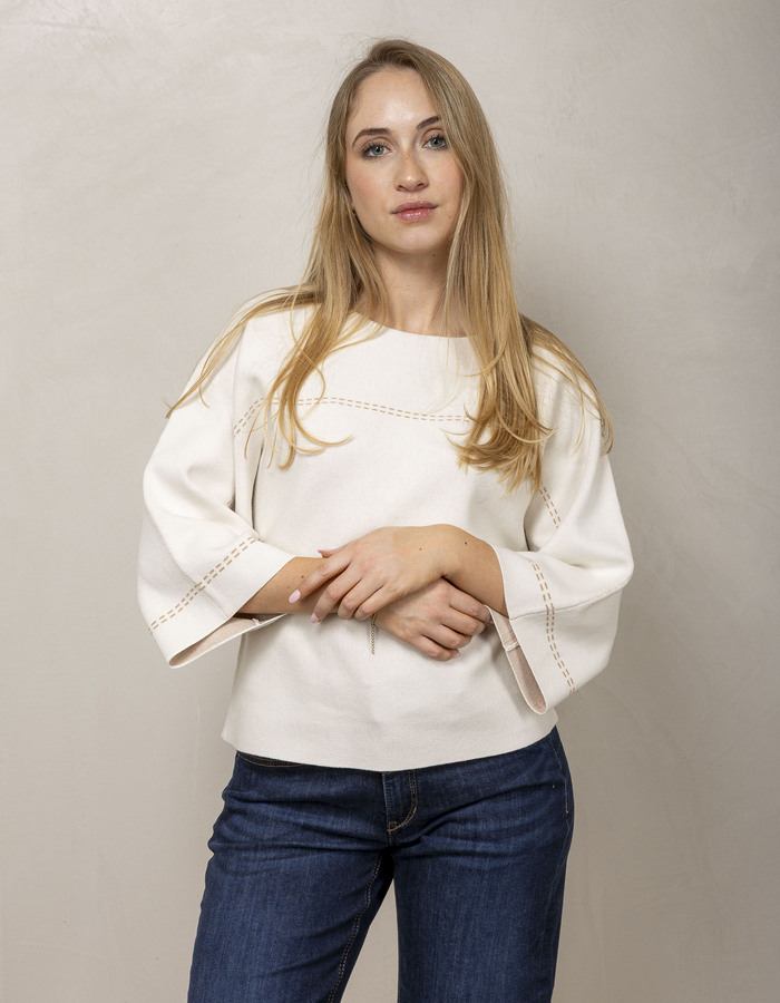 Xandres 3/4 mouw pull wit