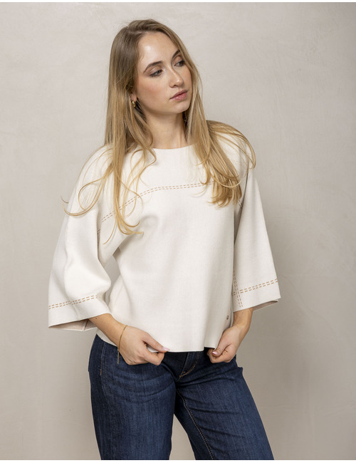 Xandres 3/4 mouw pull wit