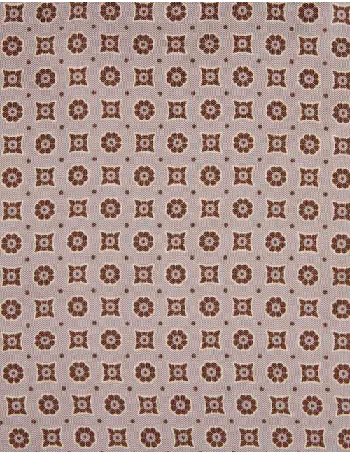 Beige bruine zijden pochet met dessin