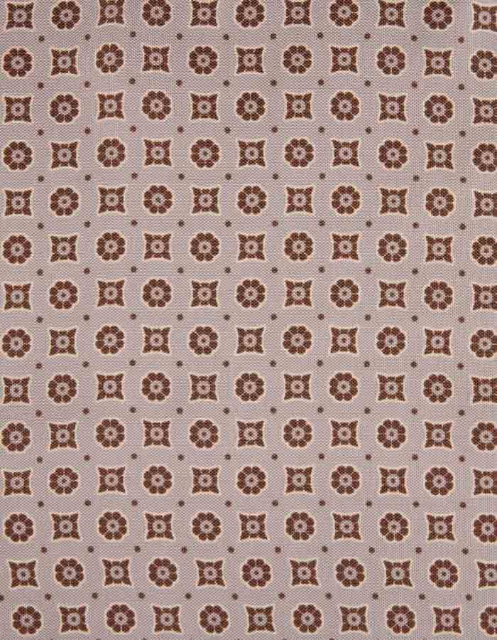 Beige bruine zijden pochet met dessin