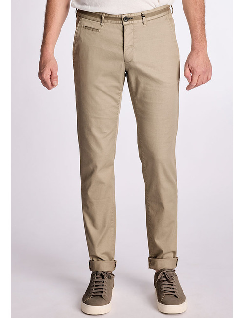 SIDNEY-PF 26 slim fit broek in taupe
