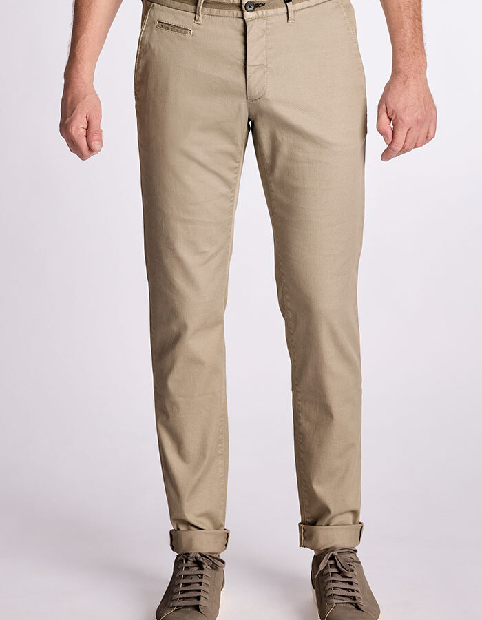 SIDNEY-PF 26 slim fit broek in taupe