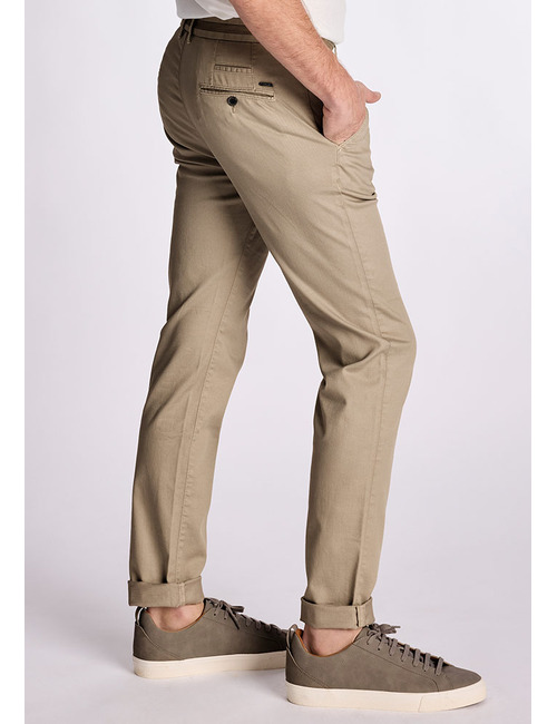 SIDNEY-PF 26 slim fit broek in taupe