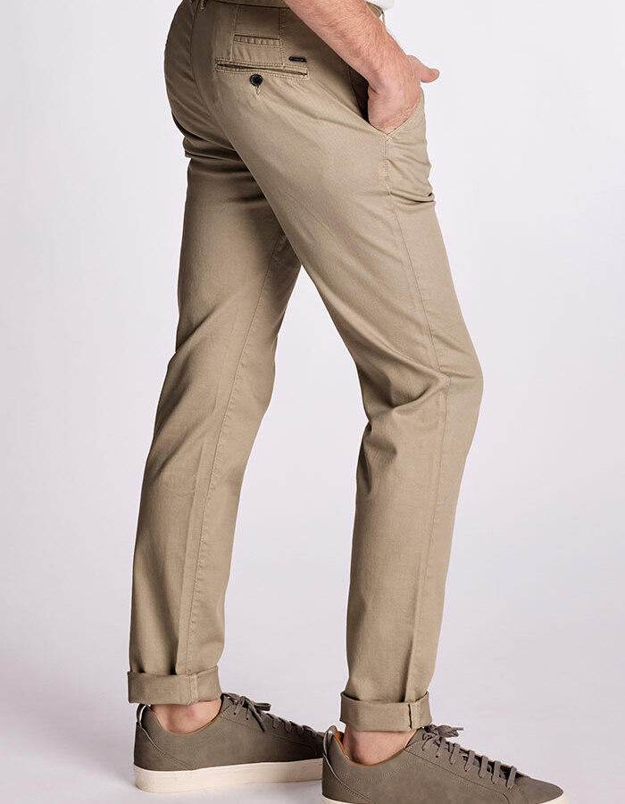 SIDNEY-PF 26 slim fit broek in taupe