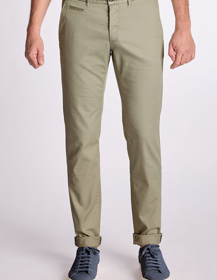 SIDNEY-PF 26 slim fit broek in olive