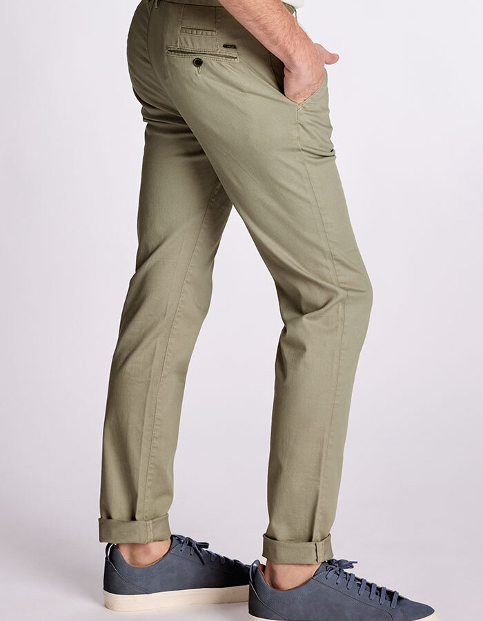 SIDNEY-PF 26 slim fit broek in olive
