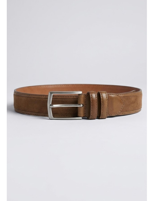 Bruine suède lederen riem