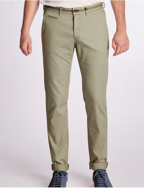 SIDNEY-PF 26 slim fit broek in olive