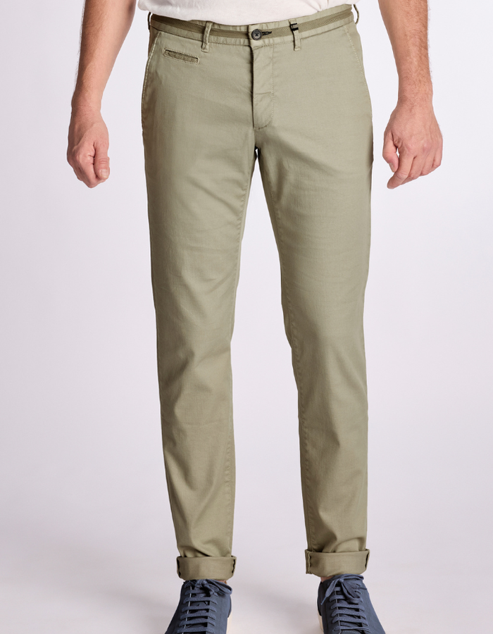 SIDNEY-PF 26 slim fit broek in olive