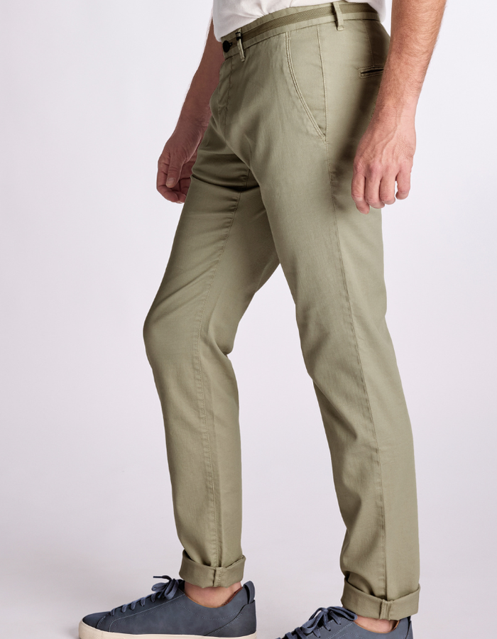 SIDNEY-PF 26 slim fit broek in olive