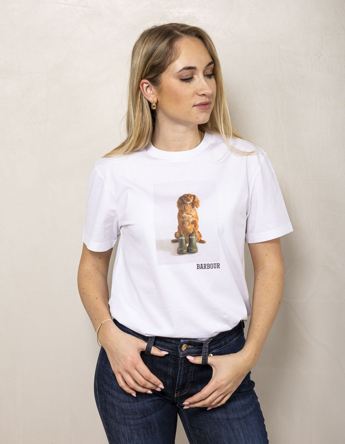 Barbour t-shirt korte mouw wit