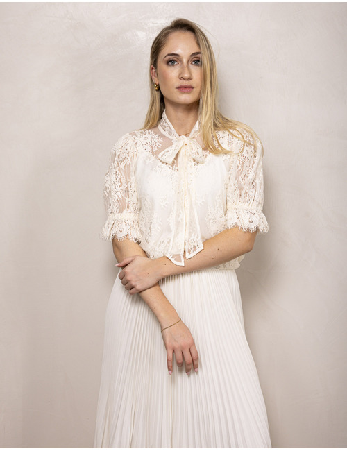 Twinset lange mouw bloes ecru