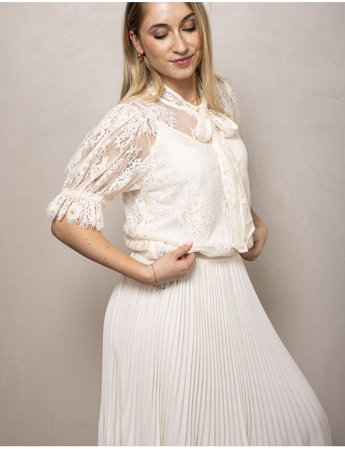 Twinset lange mouw bloes ecru