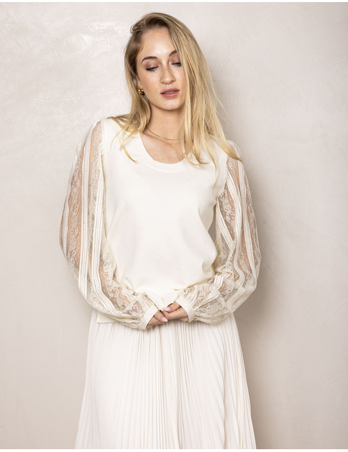 Twinset lange mouw pull ecru