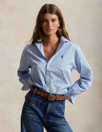 Relaxed fit gestreepte katoenen blouse