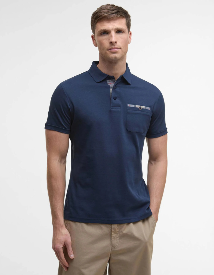 Barbour modern fit polo blauw