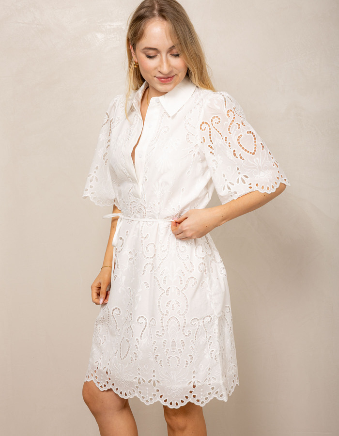 Ibana kort kleed wit