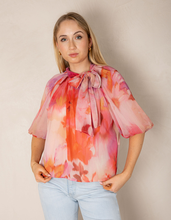 Rinascimento korte mouw bloes roze