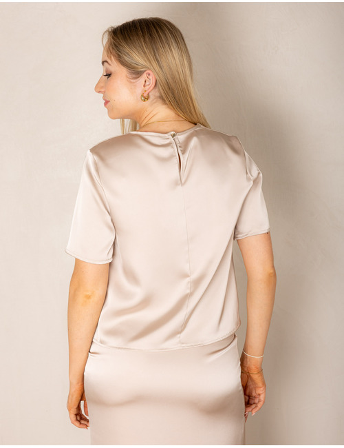 Rinascimento korte mouw bloes beige