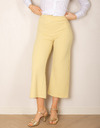 Gele cropped broek met wijde pijpen