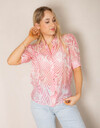Rinascimento korte mouw bloes roze